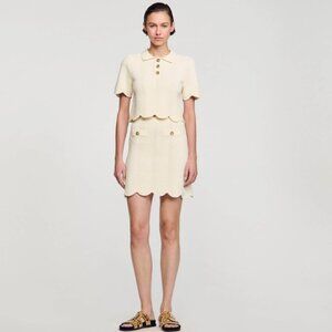 sandro cropped knit sweater